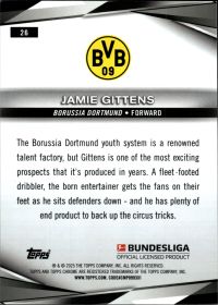 Jamie Gittens - Topps Chrome Bundesliga Base Set 2024-25, Nr. 26