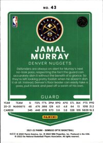 Jamal Murray - Panini Donruss Optic Base Set 2021-22, Nr. 43