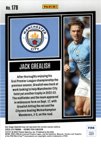 Jack Grealish - Panini Score FIFA Base Set 2022-23, Nr. 178