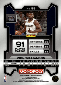 Zion Williamson - Panini Prizm Monopoly Base Set 2023-24, Nr. 55