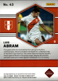 Luis Abram - Panini Mosaic FIFA Road to World Cup Base Set 2021-22, Nr. 43 – Rookie Card