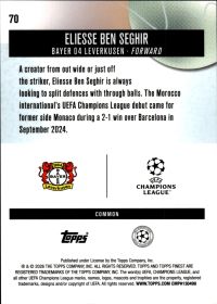 Eliesse Ben Seghir - Topps Finest UEFA Club Competitions Base Set 2025-26, Nr. 70