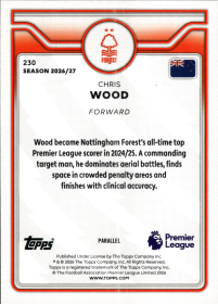 Chris Wood - Topps Flagship Premier League Base Set 2026-27, Nr. 230 – Premier League Parallel