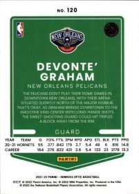 Devonte' Graham - Panini Donruss Optic Base Set 2021-22, Nr. 120