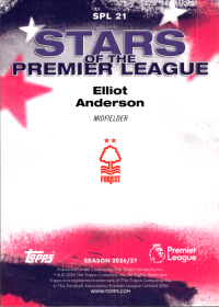 Elliot Anderson - Topps Flagship Premier League Stars of the Premier League 2026-27, Nr. SPL 21 – Insert