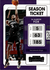 De'Aaron Fox - Panini Contenders Season Ticket 2021-22, Nr. 59