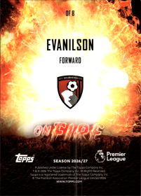 Evanilson - Topps Flagship Premier League On Fire 2026-27, Nr. OF 8 – Insert