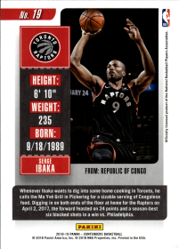 Serge Ibaka - Panini Contenders Season Ticket 2018-19, Nr. 19