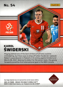 Karol Świderski - Panini Mosaic FIFA Road to World Cup Base Set 2021-22, Nr. 54 – Rookie Card