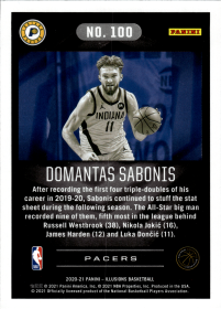 Domantas Sabonis - Panini Illusions Base Set 2020-21, Nr. 100 – Trophy Collection Pink
