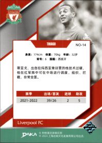 Thiago - DAKA Liverpool FC Set Holocene 2022-23, Nr. NO-14