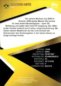 Marwin Hitz - Topps Borussia Dortmund Team Set Base Set 2021-22, Nr. BVB-MHI