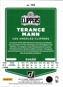 Terance Mann - Panini Donruss Base Set 2021-22, Nr. 156