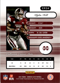 Kylin Hill - Panini Donruss Elite Elite Rookies 2021, Nr. ER34 – Rookie Card, Insert