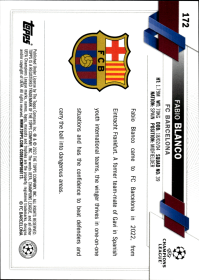 Fabio Blanco - Topps Chrome UEFA Club Competitions Base Set 2022-23, Nr. 172 – Rookie Card