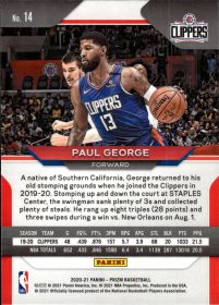 Paul George - Panini Prizm Base Set 2020-21, Nr. 14