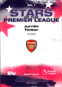 Jurriën Timber - Topps Flagship Premier League Stars of the Premier League 2026-27, Nr. SPL 1 – Insert