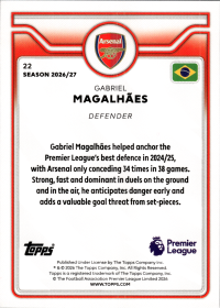 Gabriel Magalhães - Topps Flagship Premier League Base Set 2026-27, Nr. 22