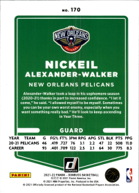 Nickeil Alexander-Walker - Panini Donruss Base Set 2021-22, Nr. 170