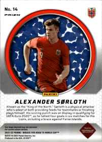 Alexander Sørloth - Panini Mosaic FIFA Road to World Cup International Men of Mastery 2021-22, Nr. 14 – Rookie Card, Mosaic, Insert