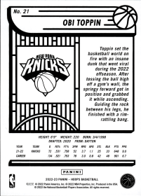 Obi Toppin - Panini Hoops Base Set 2022-23, Nr. 21