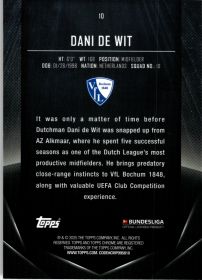 Dani de Wit - Topps Midnight Bundesliga Base Set 2024-25, Nr. 10 – Rookie Card