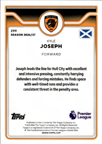 Kyle Joseph - Topps Flagship Premier League Base Set 2026-27, Nr. 299 – Rookie Card