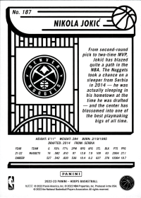 Nikola Jokić - Panini Hoops Base Set 2022-23, Nr. 187
