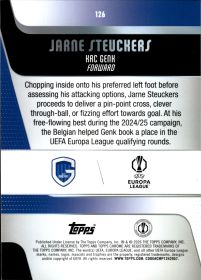 Jarne Steuckers - Topps Chrome UEFA Club Competitions Base Set 2025-26, Nr. 126 – Rookie Card