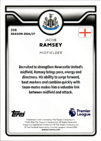 Jacob Ramsey - Topps Flagship Premier League Base Set 2026-27, Nr. 208