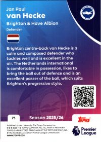 Jan Paul van Hecke - Topps Match Attax Premier League Base Set 2025-26, Nr. 75