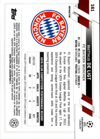 Matthijs de Ligt - Topps Chrome UEFA Club Competitions Base Set 2022-23, Nr. 161 – Refractor
