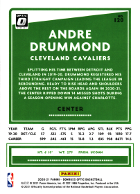 Andre Drummond - Panini Donruss Optic Base Set 2020-21, Nr. 120