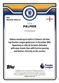 Cole Palmer - Topps Flagship Premier League Base Set 2026-27, Nr. 104