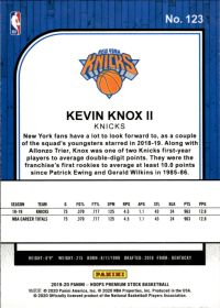 Kevin Knox II - Panini Hoops Premium Stock Base Set 2019-20, Nr. 123