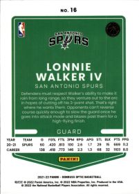 Lonnie Walker IV - Panini Donruss Optic Base Set 2021-22, Nr. 16