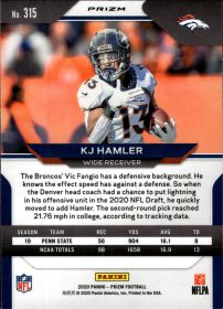 KJ Hamler - Panini Prizm Base Set 2020, Nr. 315 – Rookie Card, Orange Ice