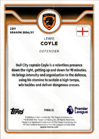 Lewie Coyle - Topps Flagship Premier League Base Set 2026-27, Nr. 289 – Premier League Parallel