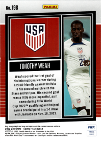 Timothy Weah - Panini Score FIFA Base Set 2022-23, Nr. 198