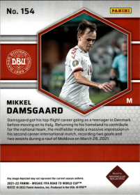 Mikkel Damsgaard - Panini Mosaic FIFA Road to World Cup Base Set 2021-22, Nr. 154