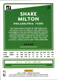 Shake Milton - Panini Donruss Base Set 2020-21, Nr. 85