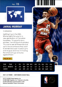 Jamal Murray - Panini Contenders International Ticket 2021-22, Nr. 15