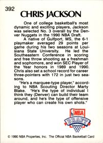 Chris Jackson - NBA Hoops 1990 Lottery Pick 1990-91, Nr. 392