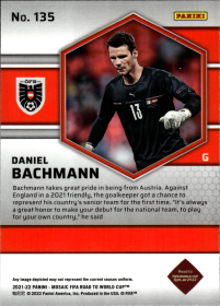 Daniel Bachmann - Panini Mosaic FIFA Road to World Cup Base Set 2021-22, Nr. 135 – Rookie Card
