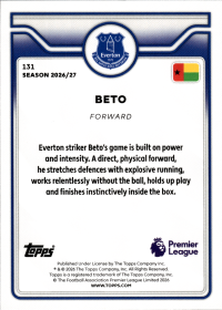 Beto - Topps Flagship Premier League Base Set 2026-27, Nr. 131