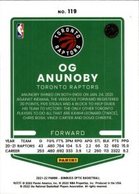 OG Anunoby - Panini Donruss Optic Base Set 2021-22, Nr. 119