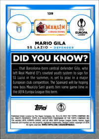 Mario Gila - Topps Merlin Chrome UEFA Club Competitions Base Set 2022-23, Nr. 129 – Rookie Card
