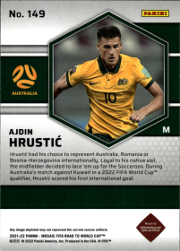 Ajdin Hrustić - Panini Mosaic FIFA Road to World Cup Base Set 2021-22, Nr. 149 – Rookie Card