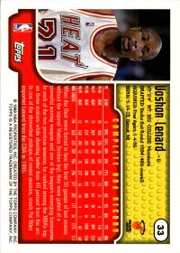 Voshon Lenard - Topps Base Set 1999-00, Nr. 33