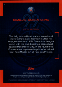 Gianluigi Donnarumma - Topps Paris Saint-Germain Official Team Set 2023-24, Nr. 1